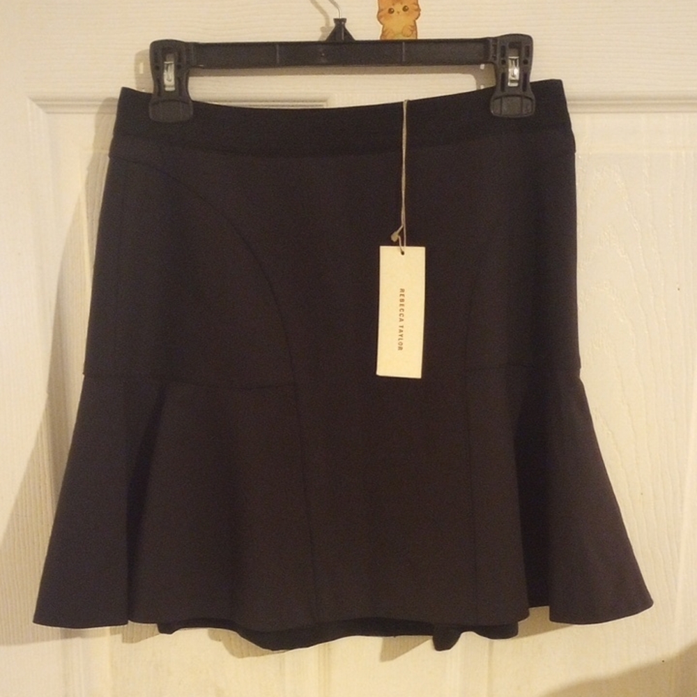 Rebecca Taylor Black Fit and Flare Mini Skirt